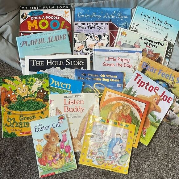 Kids 17 animal book lot - farm animals, forest animals, and Easter books - Picture 1 of 8